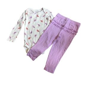Carter's Lavender Striped Baby Outfit